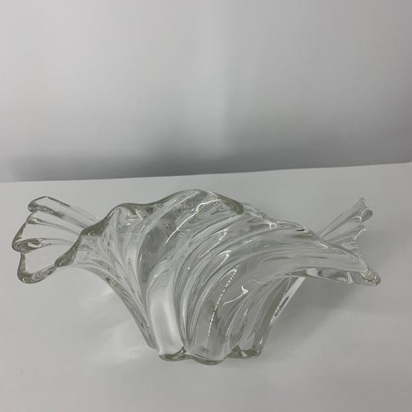 VTG Mikasa clear crystal swirl centerpiece bowl large 13" x 6" 4090 - Picture 3 of 9